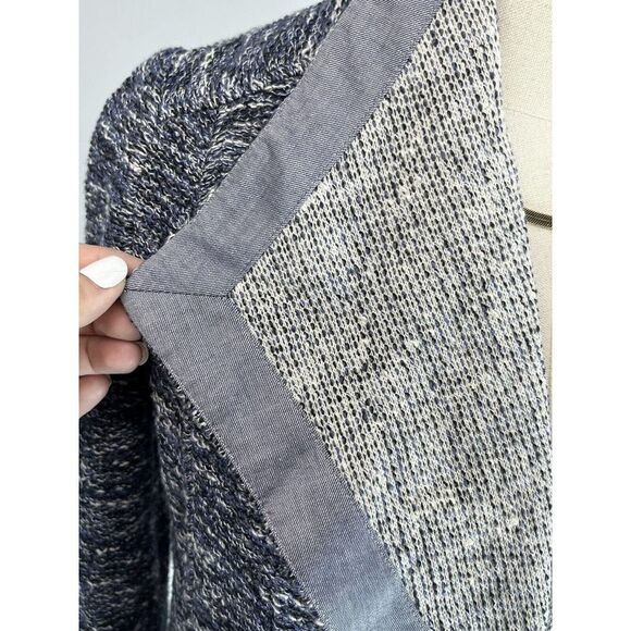 Vince Womens Blue Tweed Drape Neck Open Blazer Jacket Size XS - Picture 10 of 15